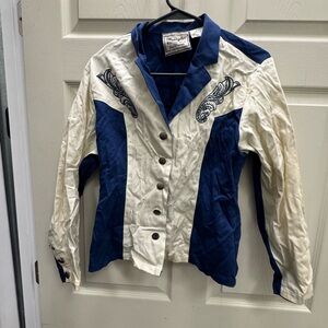 Wrangler Blue and White Western Embroidered Women's Jacket